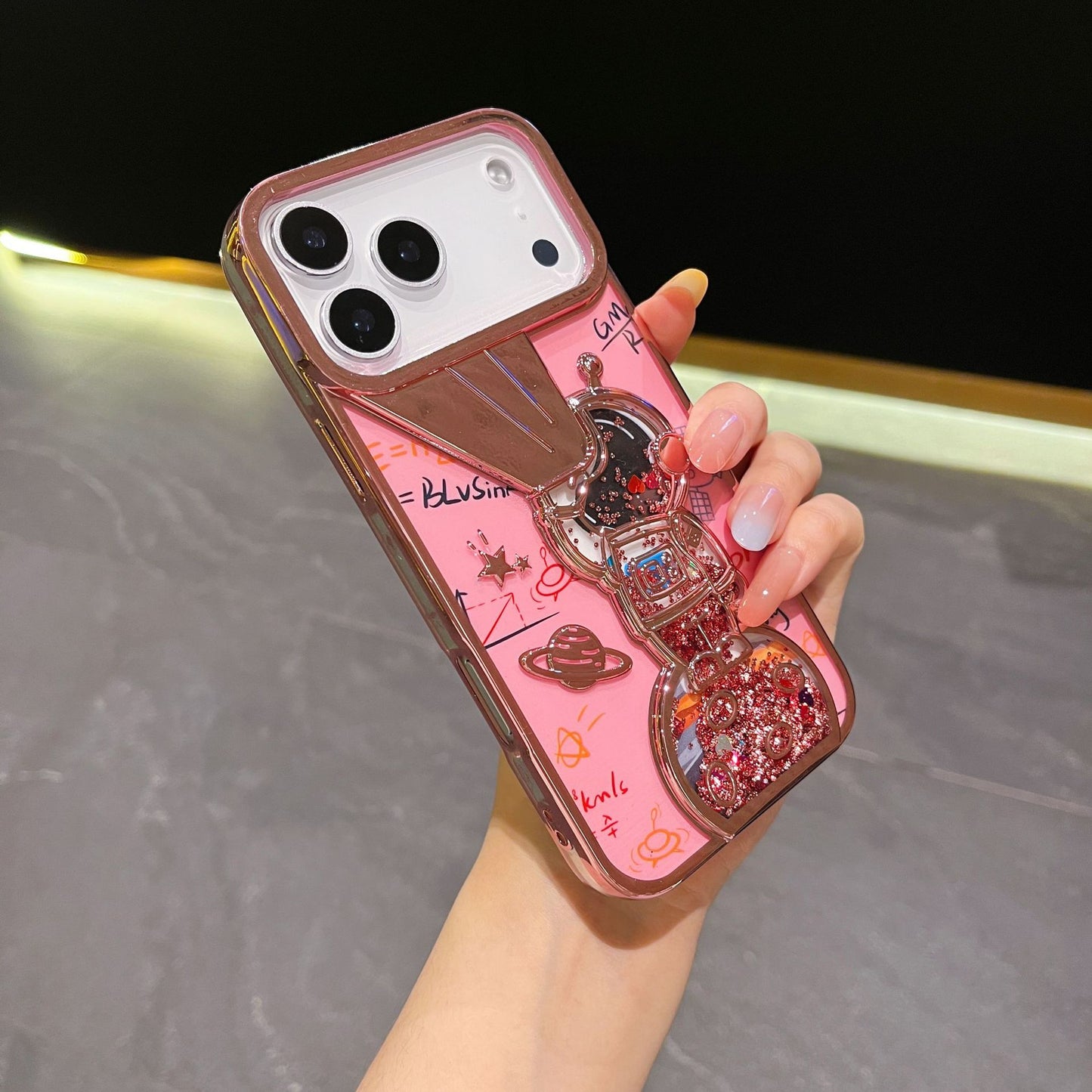 Minimalist quicksand astronaut iPhone case