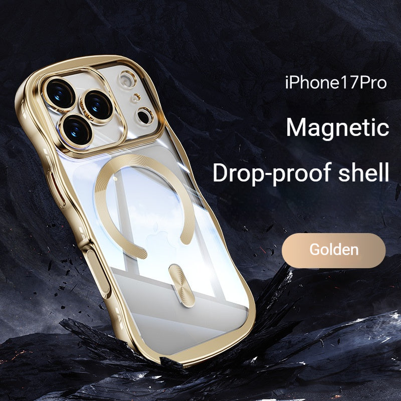 Electroplated magnetic wave pattern Apple phone case