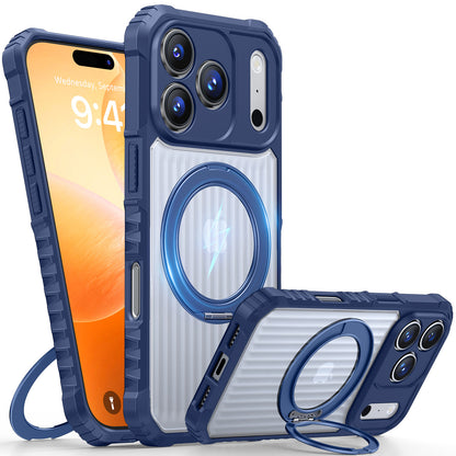 Mecha-style rotating magnetic Apple phone case
