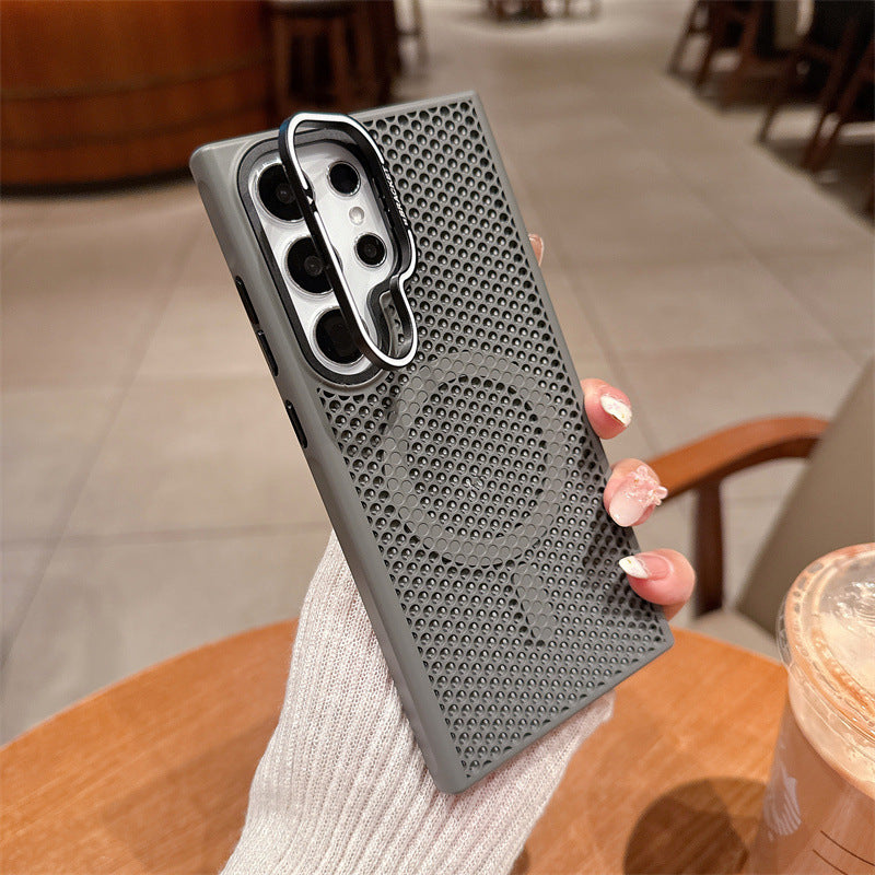 Honeycomb Mesh Bracket Magnetic Heat Dissipation Samsung Phone Case