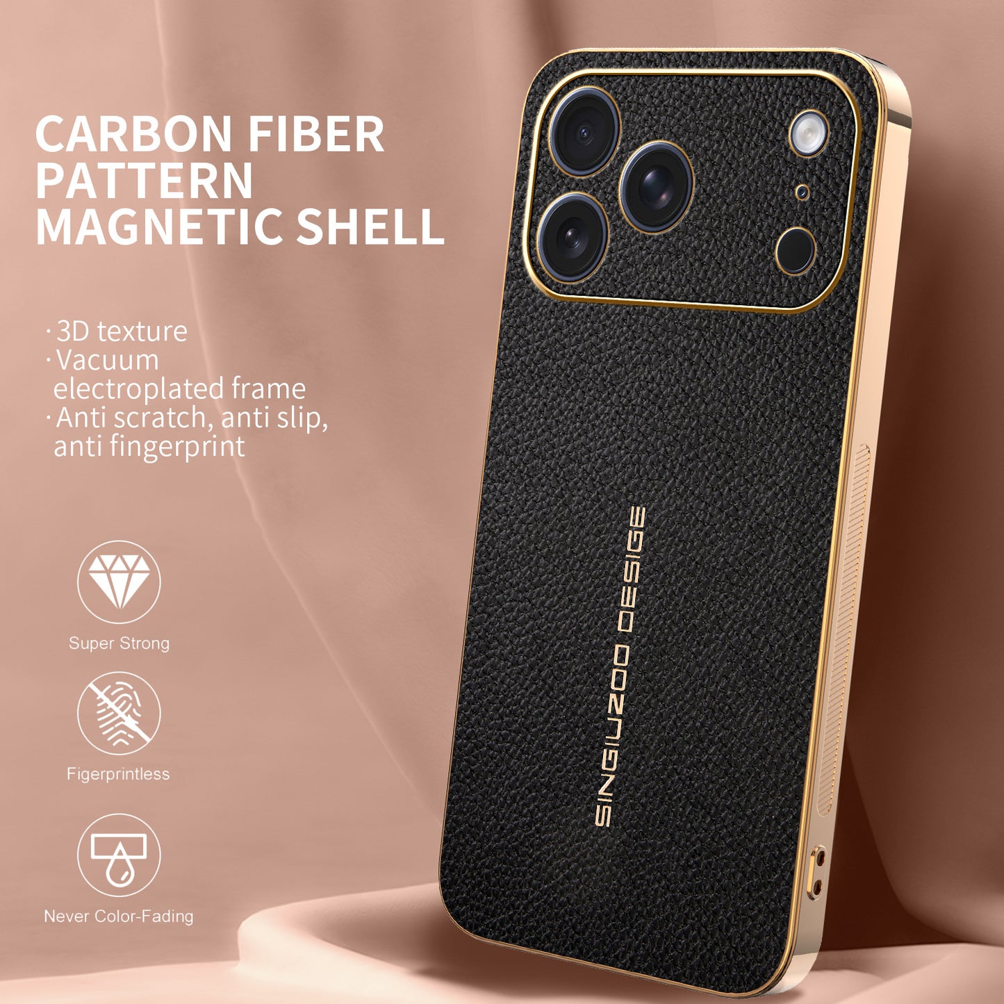 Electroplated lychee pattern Apple phone case