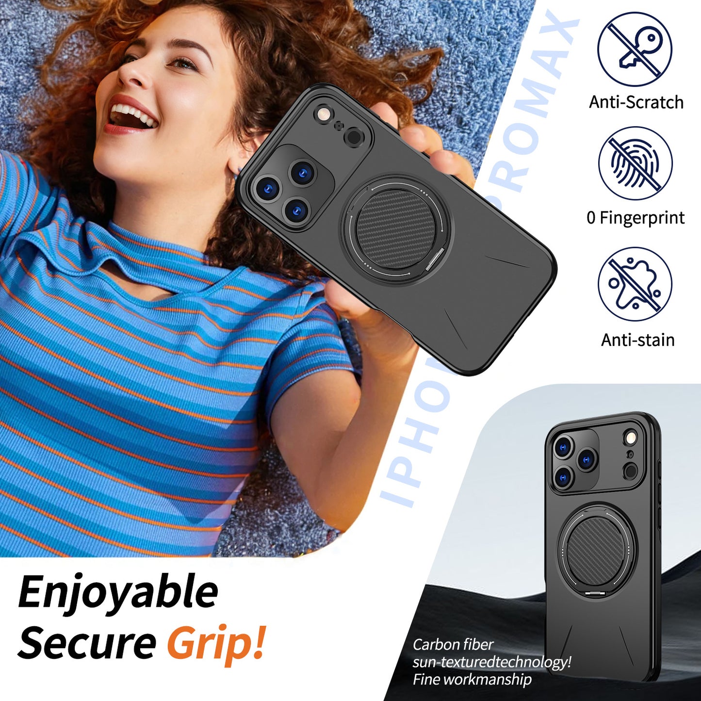 Rotating bracket magnetic iPhone case