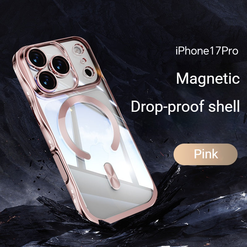 Electroplated magnetic wave pattern Apple phone case