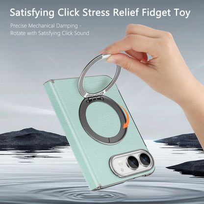 Korean style vegan leather magnetic rotating stand iPhone Duo phone case