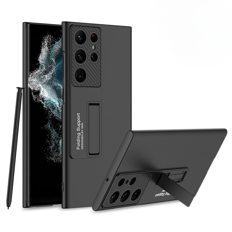 Ultra-thin solid-color Samsung phone case with a kickstand.