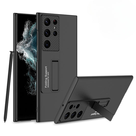 Ultra-thin solid-color Samsung phone case with a kickstand.