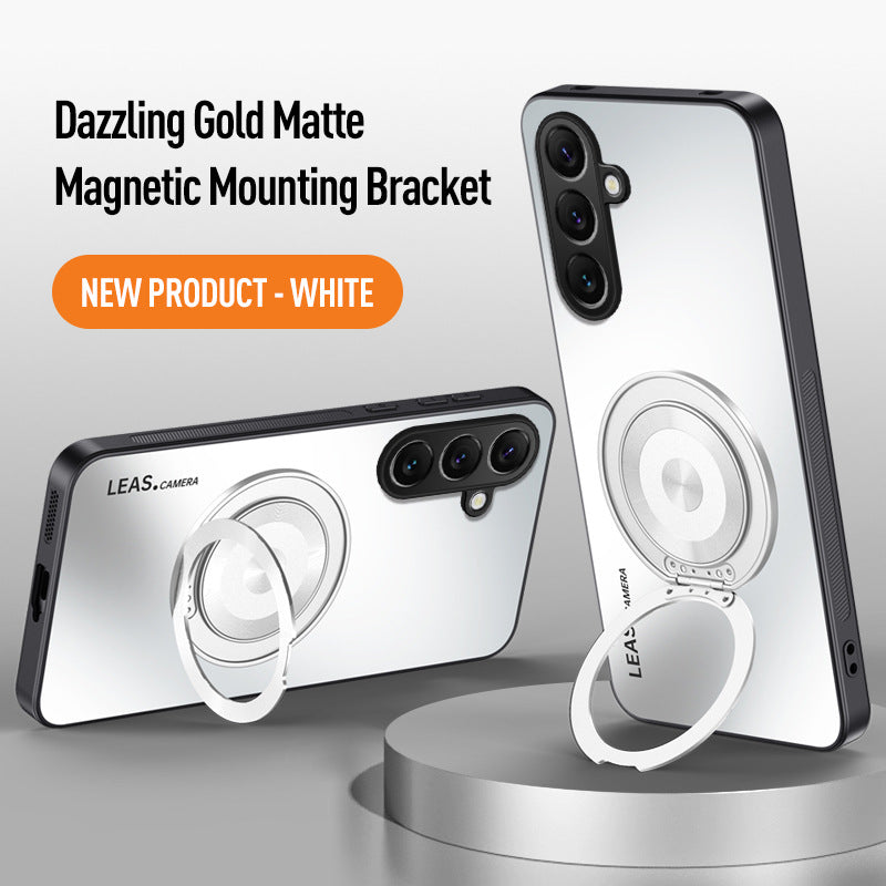 Gold-plated frosted rotating stand magnetic Samsung phone case