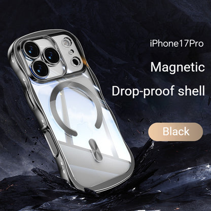 Electroplated magnetic wave pattern Apple phone case