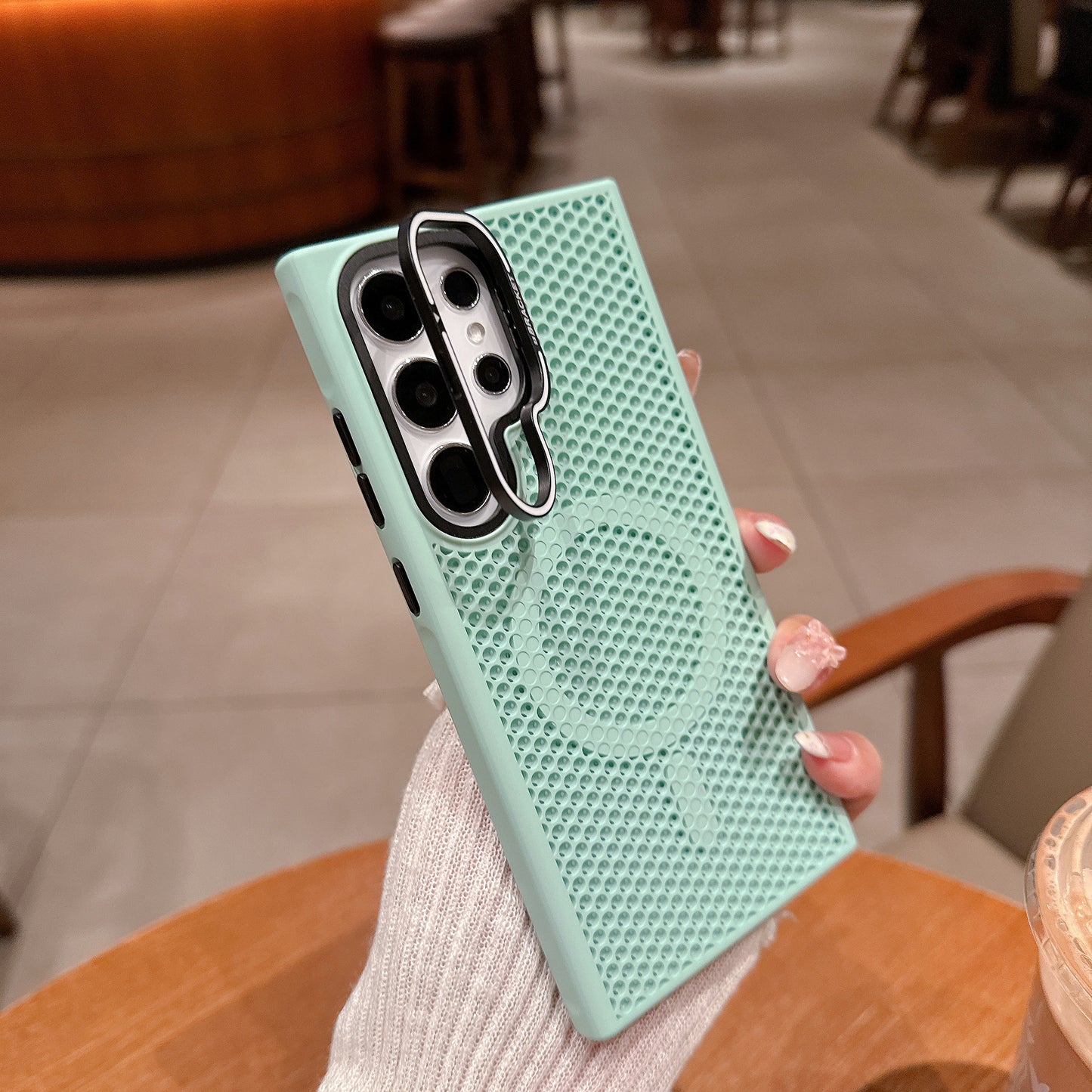 Honeycomb Mesh Bracket Magnetic Heat Dissipation Samsung Phone Case