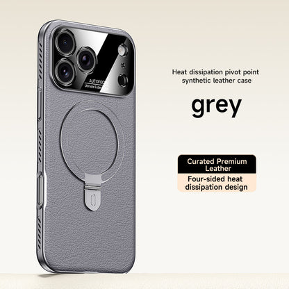 Vegan Leather Stand Magnetic Apple Phone Case