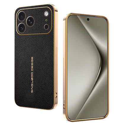 Electroplated lychee pattern Apple phone case