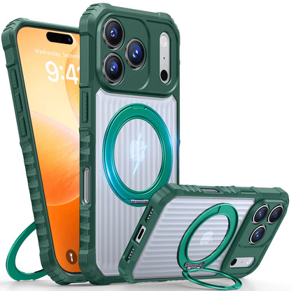 Mecha-style rotating magnetic Apple phone case