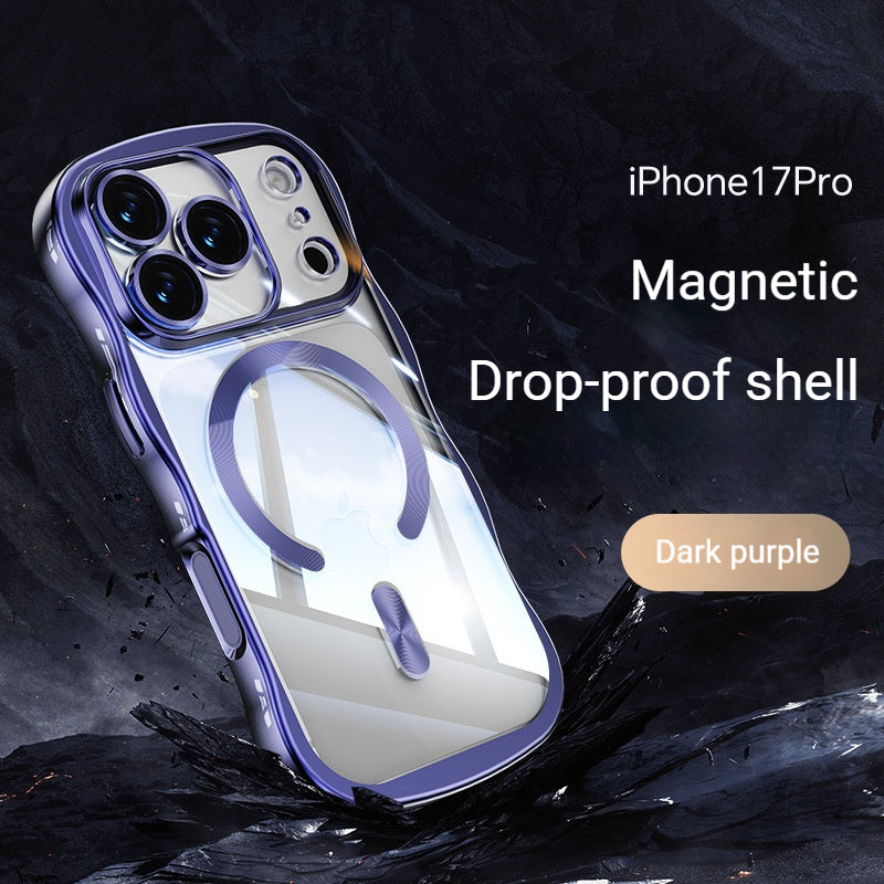 Electroplated magnetic wave pattern Apple phone case