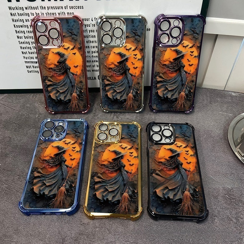 Halloween Witch Electroplated Shockproof iPhone Case