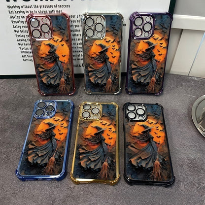 Halloween Witch Electroplated Shockproof iPhone Case