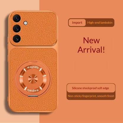 Skin-friendly lambskin magnetic stand Samsung phone case
