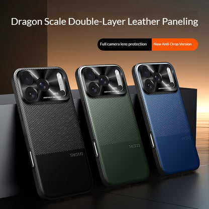 Dragon scale leather patchwork full-coverage Apple phone case