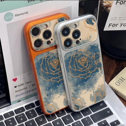 Ink-splashed rose magnetic Apple phone case