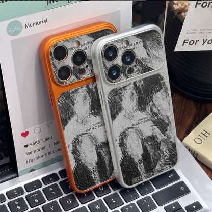 Sketch portrait sticker magnetic Apple phone case