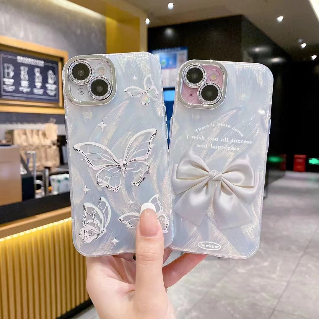Fashionable Feather Bow Apple Phone Case