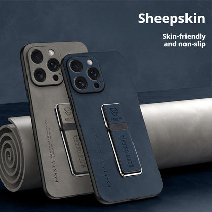 Lambskin magnetic stand Apple phone case