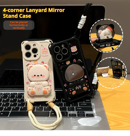 Bear Mirror Stand Apple Phone Case