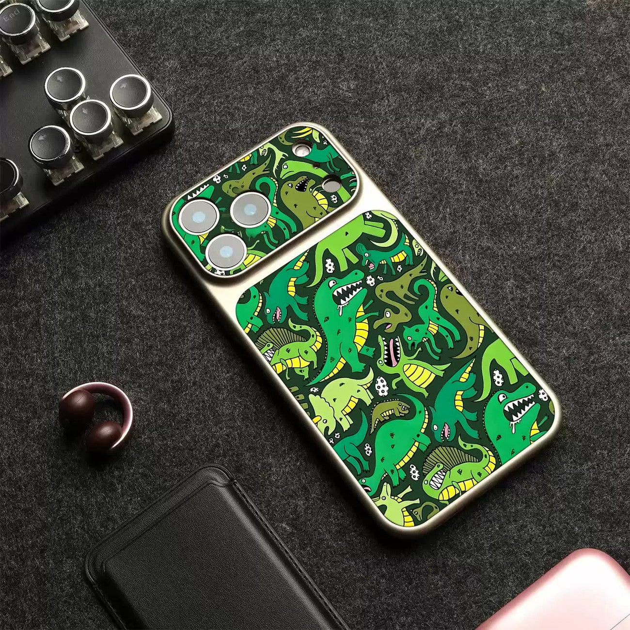 Matte Abstract Dinosaur iPhone Case