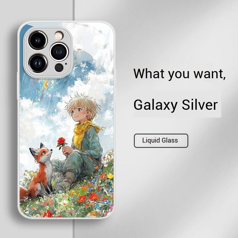 Liquid glass oil painting The Little Prince iPhone case