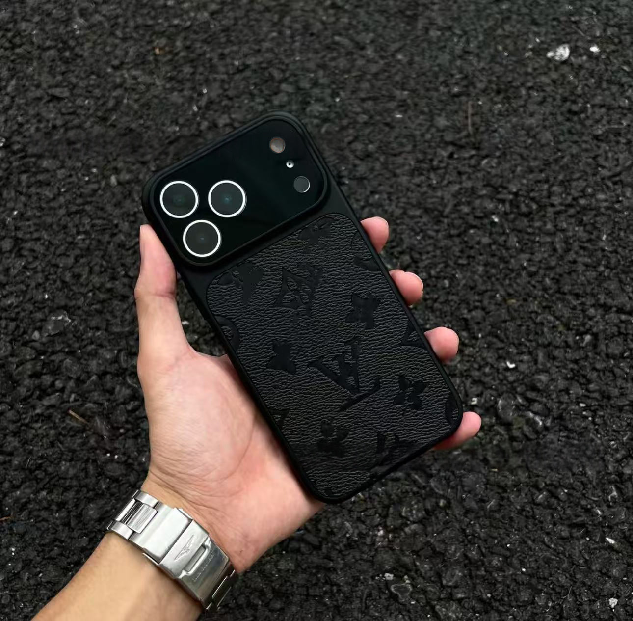 Stylish leather Apple phone case