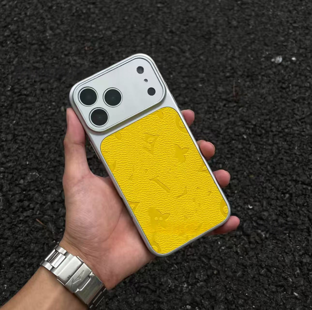 Stylish leather Apple phone case
