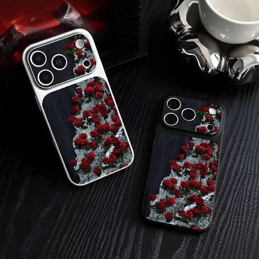 AG Glass Red Rose Wall Apple Phone Case