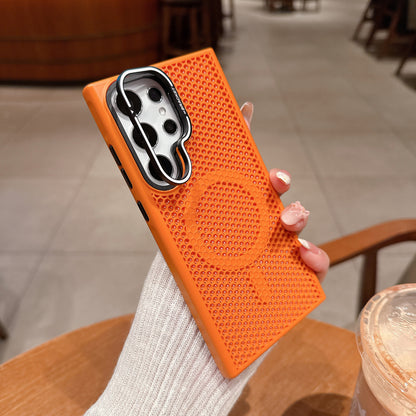 Honeycomb Mesh Bracket Magnetic Heat Dissipation Samsung Phone Case