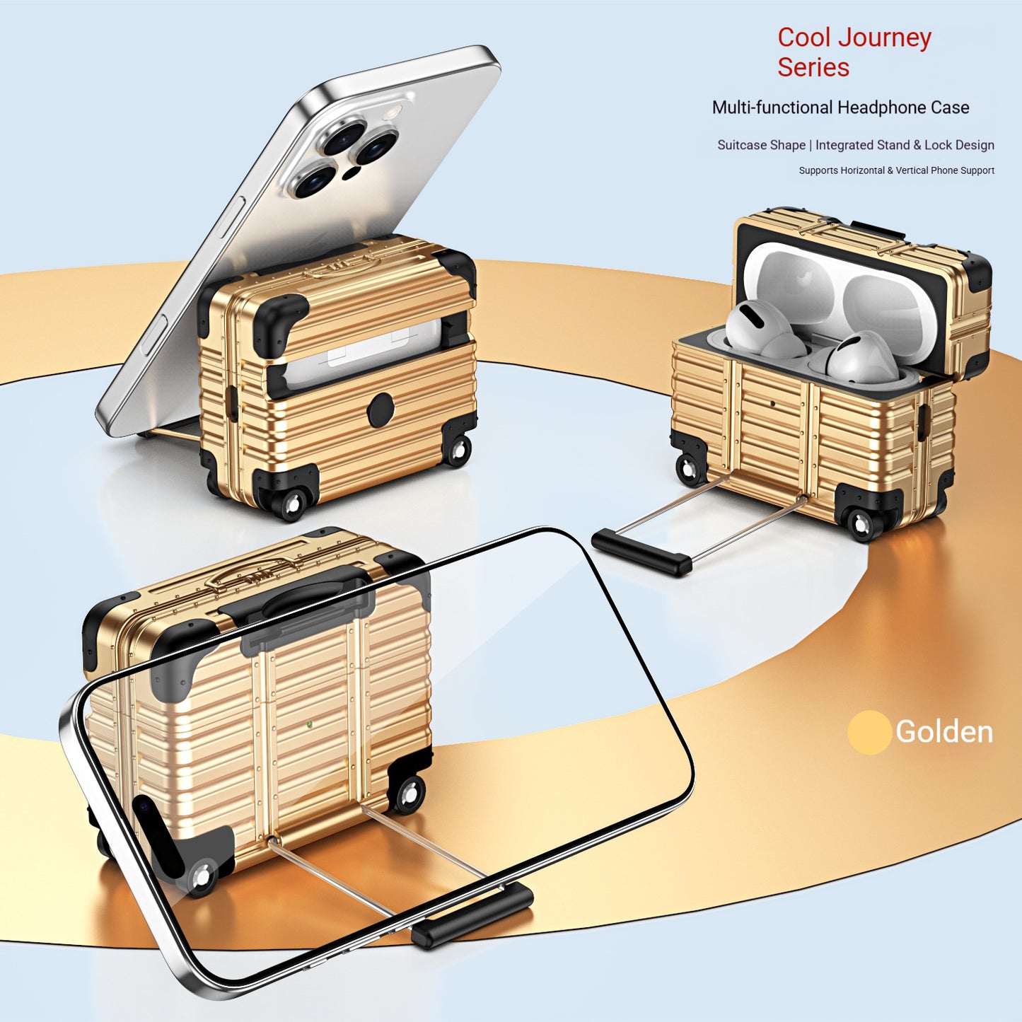 Creative luggage anti-drop Apple earphone case