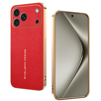 Electroplated lychee pattern Apple phone case