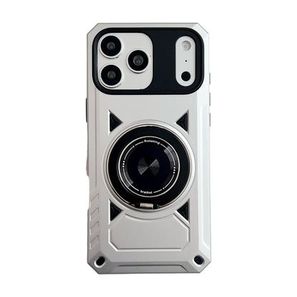 Mecha-inspired swivel ring holder magnetic Apple phone case