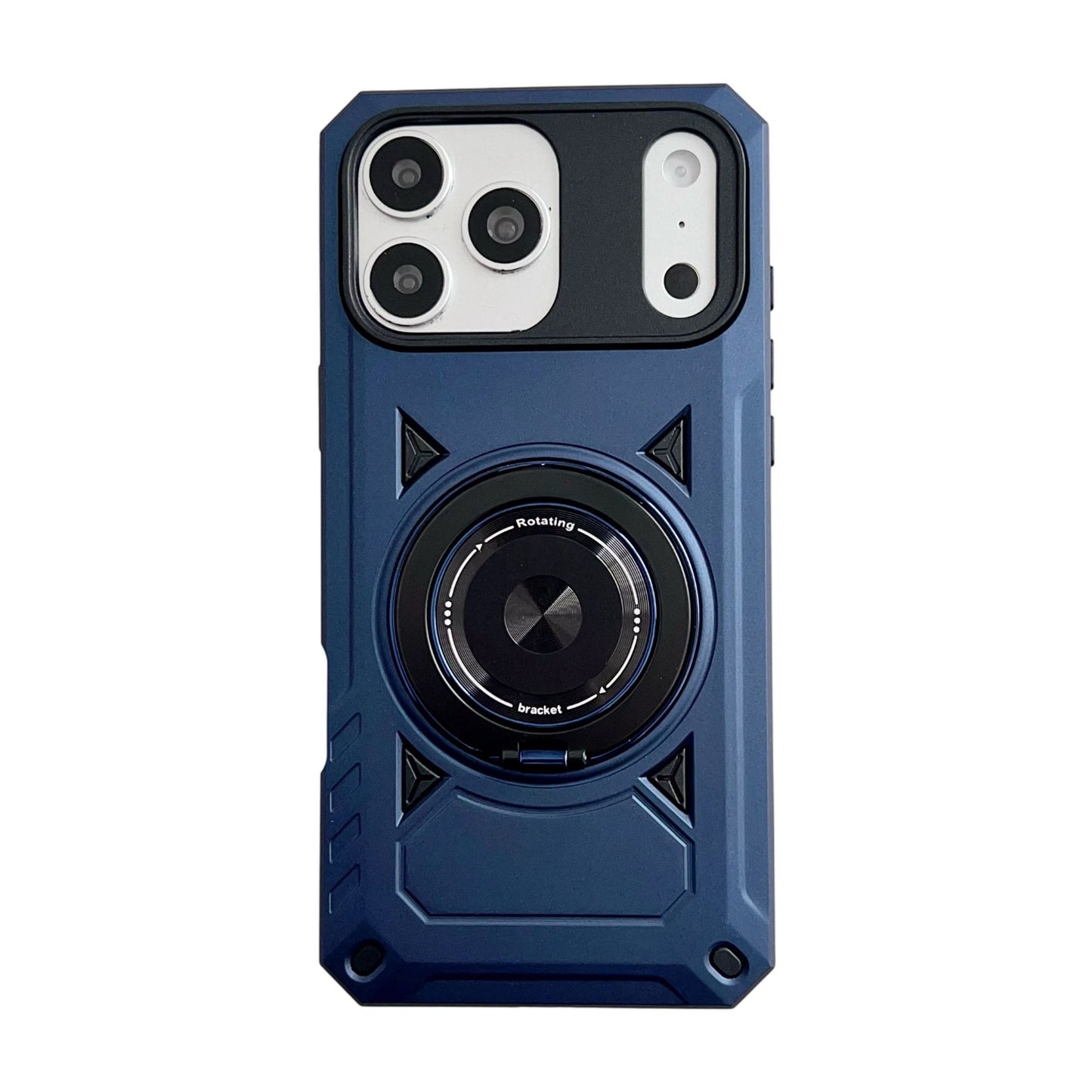 Mecha-inspired swivel ring holder magnetic Apple phone case