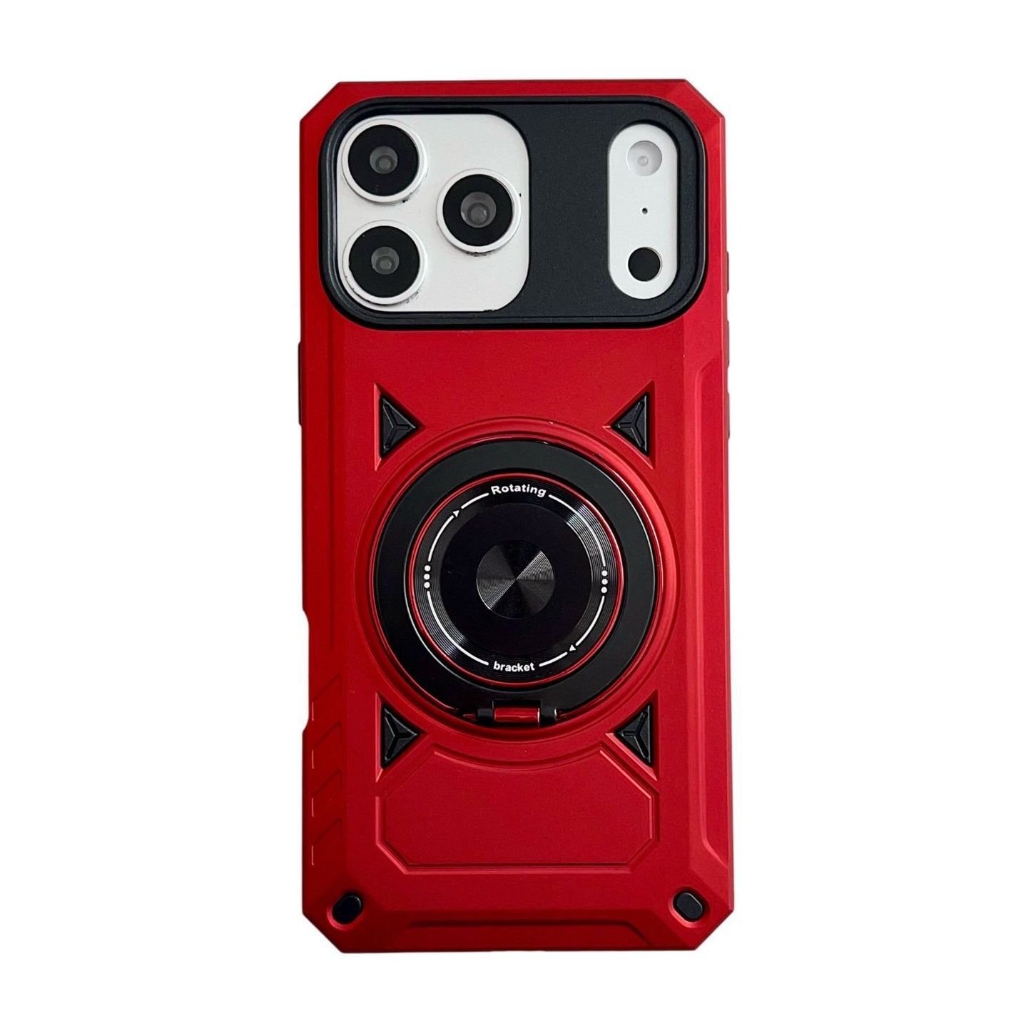 Mecha-inspired swivel ring holder magnetic Apple phone case