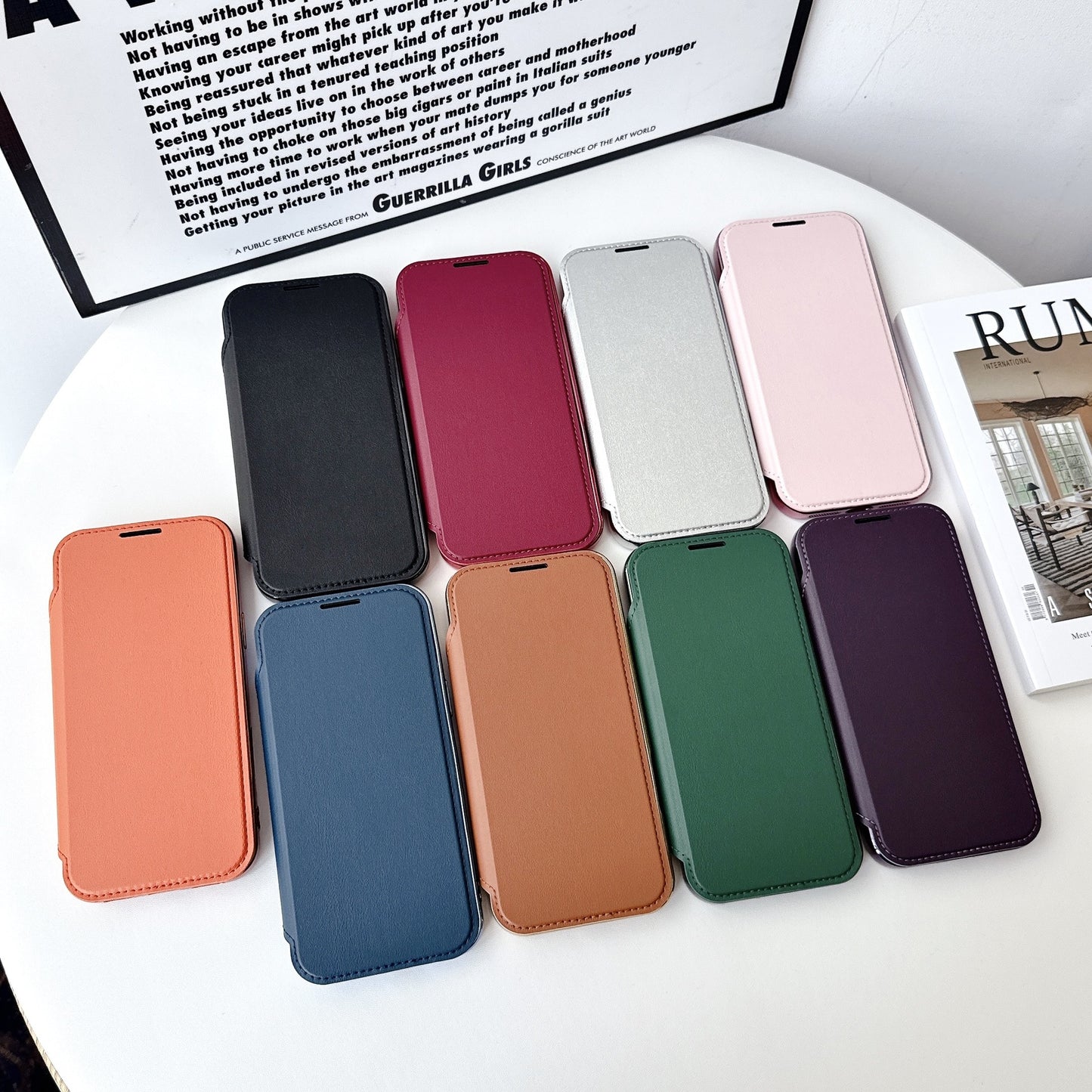 Electroplated flip case with card slot and magnetic closure for Apple iPhone