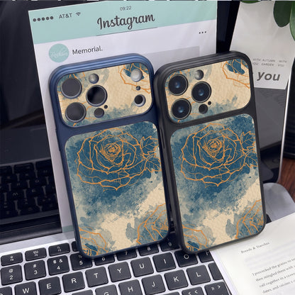 Ink-splashed rose magnetic Apple phone case