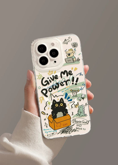 Graffiti Kitten Transparent Magnetic Apple Phone Case