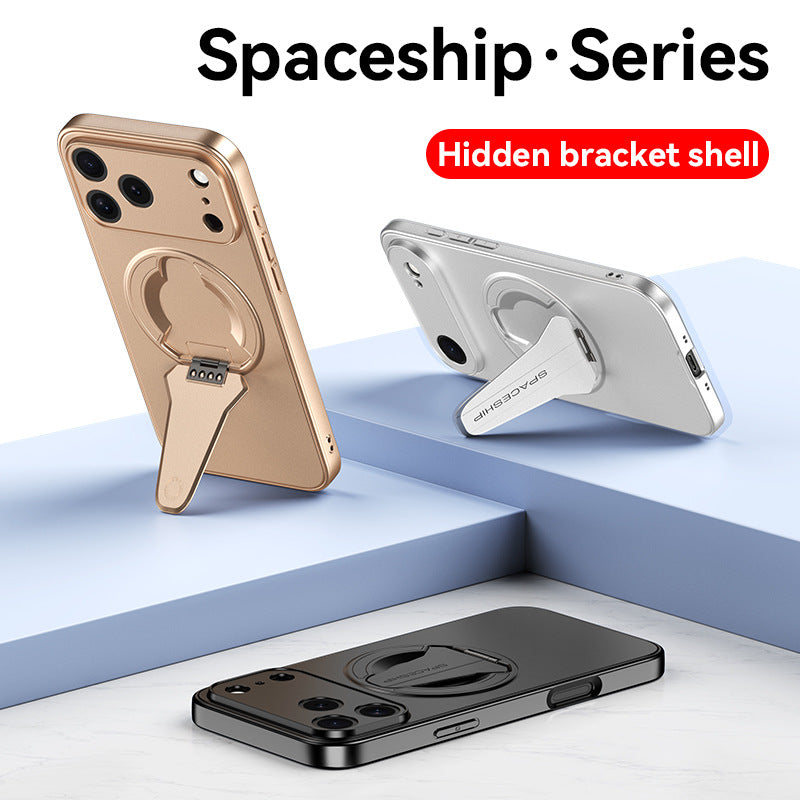 Electroplated Invisible Magnetic Stand Apple Phone Case