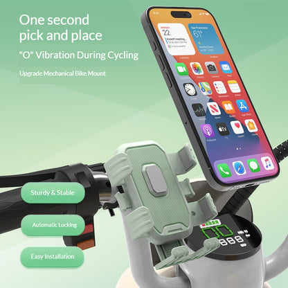 Shock-absorbing phone mount for outdoor cycling