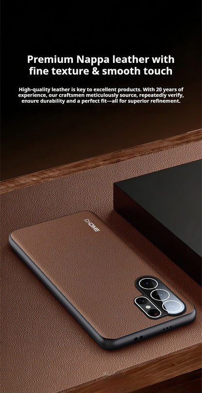 Nappa leather full-coverage drop-proof Samsung phone case