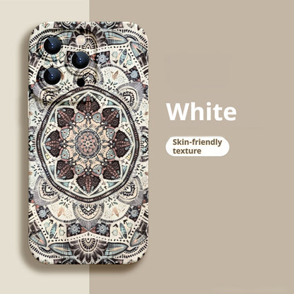 Ethnic Pattern Liquid Silicone Apple Phone Case