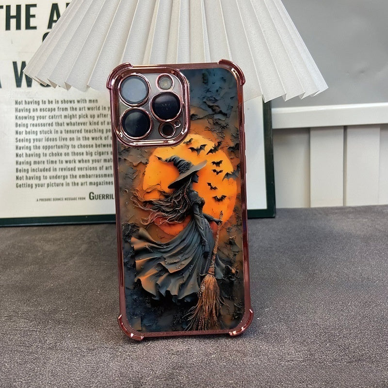 Halloween Witch Electroplated Shockproof iPhone Case
