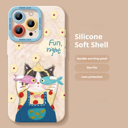 Flower Kitten Apple Phone Case