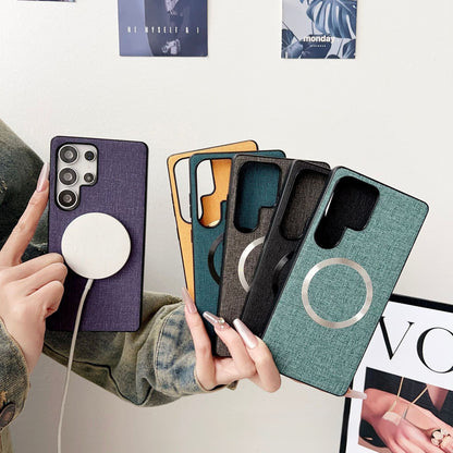 Solid color fabric magnetic Samsung phone case