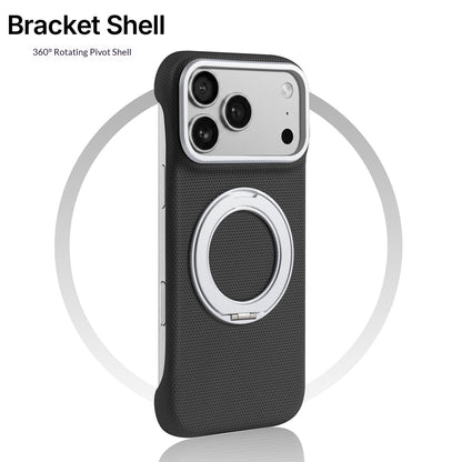 Frameless faux leather rotating stand magnetic Apple phone case