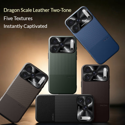 Dragon scale leather patchwork full-coverage Apple phone case