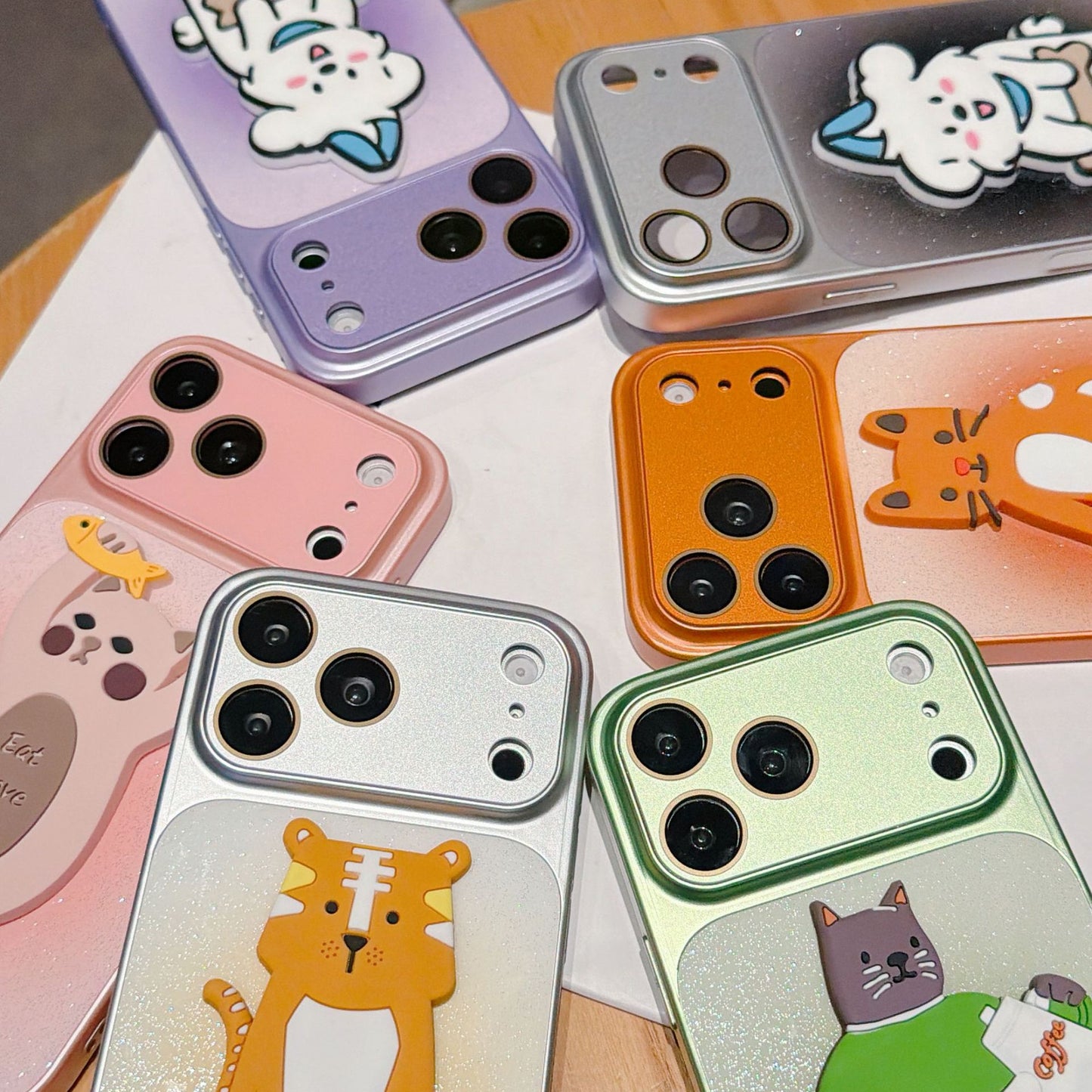 Glittery Cute Cartoon Apple Phone Case